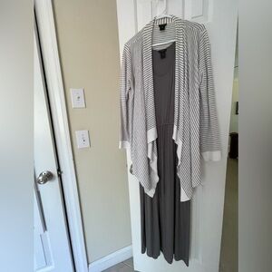 Ann taylor sleeveless cotton dress with cardigan, size large